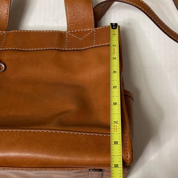 Vintage Michael Kors Brown Leather Two Handle Box Purse With Strap Y2K - Picture 12 of 15